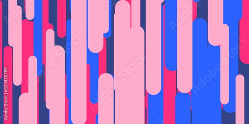 Abstract Multi Colored Retro Style Design -  Pink, Red, Blue Colors - Banner, Background, Poster or Landing Page Design, Multi Purpose Template