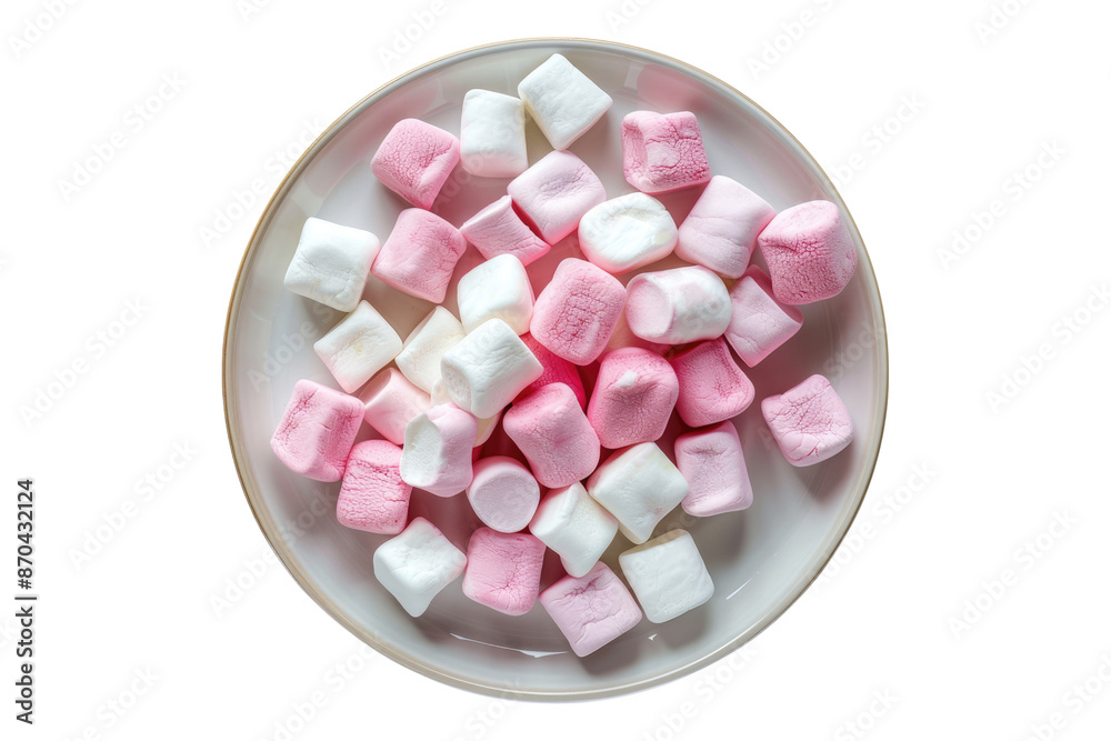 White and pink marshmallow isolated on transparent background White and pink marshmallow isolated on transparent background
