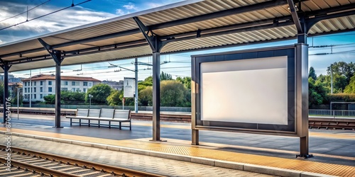18/1 billboard mockup at a train station platform, outdoor advertising, marketing, promotion