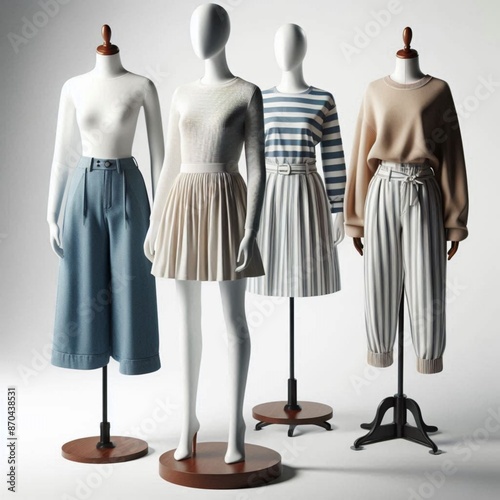 High-Resolution Various Mockup Dummies on Light Gray Background