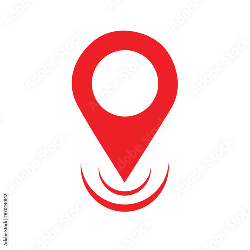 Red marker with a white dot on it, Location map icon vector, location Icon Clip art