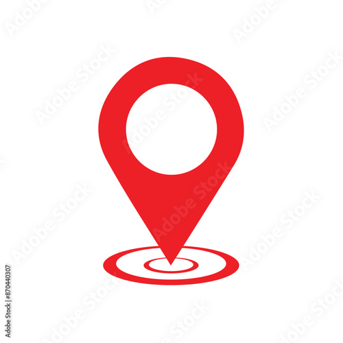 Red marker with a white dot on it, location  Icon  Clip art
