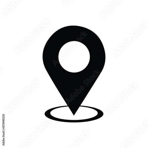 black marker Location Icon, map icon vector 