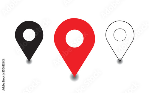  location pin icon symbol sign, map icon vector location mark
