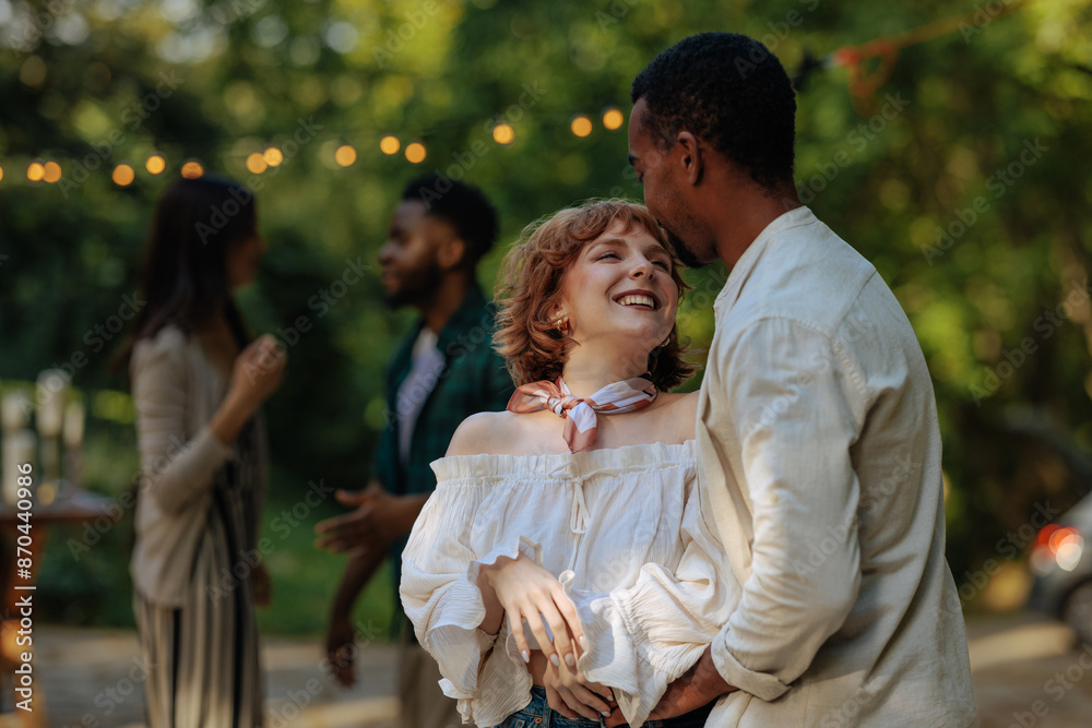 Lovely young couple dancing romantically Lovely young couple dancing romantically