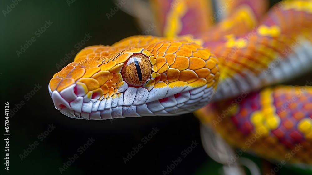 Vibrant Twisted Snake Showcased in Close Up Vibrant Twisted Snake Showcased in Close Up