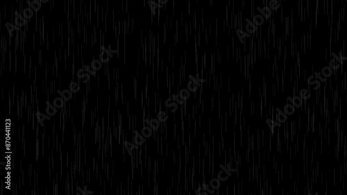rain wall falling or rain fall  black screen. Raindrops splashing background. heavy Rain seamlessly loop able  footage animation. summer season video.