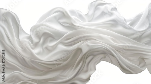 Flowing White Silk Fabric with Soft Folds photo