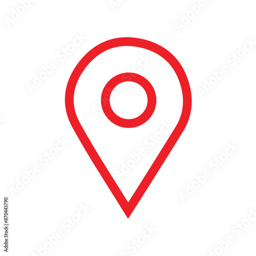 Red marker with a white dot on it, Location map icon vector, location Icon Clip art