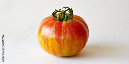Fresh Mr. Stripey tomato on a white background