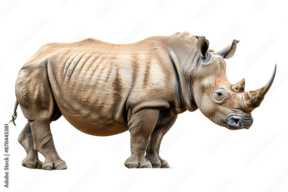 a rhinoceros standing on a white background a rhinoceros standing on a white background