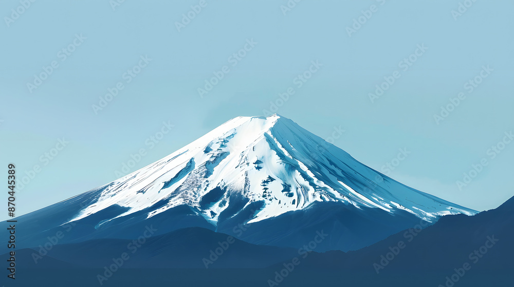 Mount. Fuji with the plain sky, minimal style. Mount. Fuji with the plain sky, minimal style.