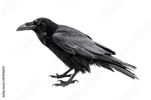 a black crow with a beak open