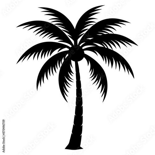 Coconut tree icon silhouette vector art illustration © bizboxdesigner