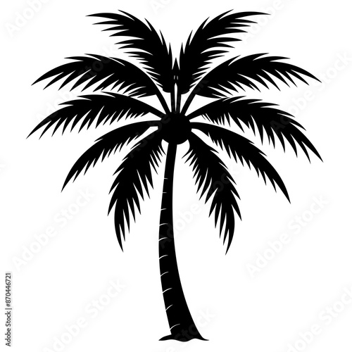 Coconut tree icon silhouette vector art illustration © bizboxdesigner