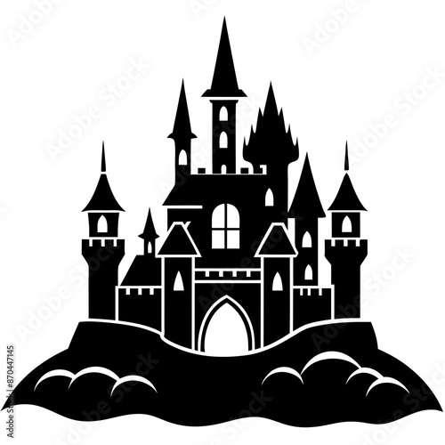 Fairytale Castle silhouette vector illustration