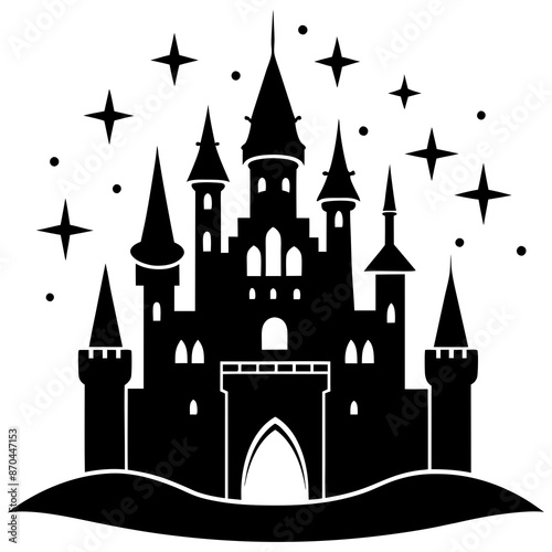 Fairytale Castle silhouette vector illustration