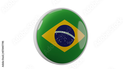 Free Download Brazil, brazilian Circle flag icon . Transparent backgound. 3d rendered with alpha channel. Round shape. 	 - GFXLoad