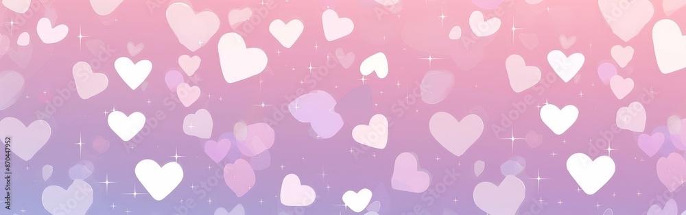 Dreamy Pink and Blue Hearts Floating in Light Dreamy Pink and Blue Hearts Floating in Light