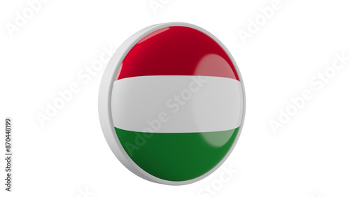 Free Download Hungary, hangarian Circle flag icon . Transparent backgound. 3d rendered with alpha channel. Round shape. 	 - GFXLoad
