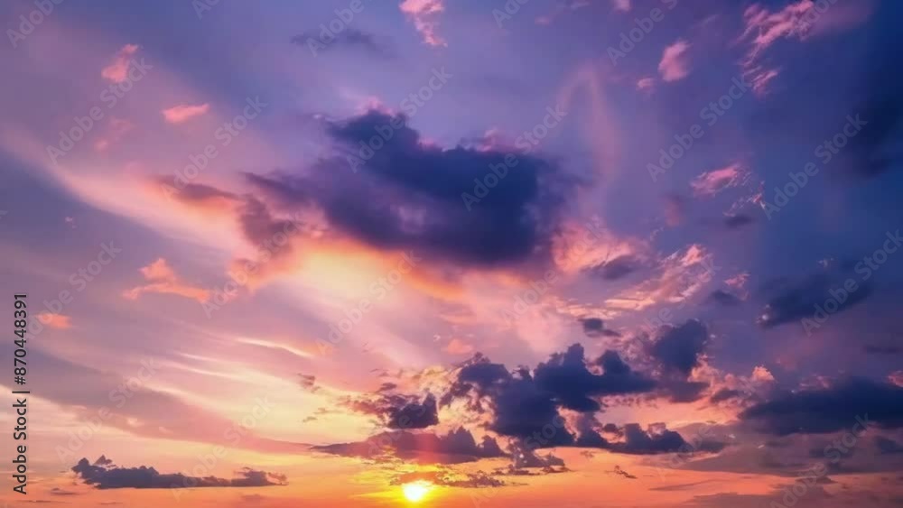 beautiful pink red sunset sunrise sky clouds timelapse animation - 4k new stock video footage AI beautiful pink red sunset sunrise sky clouds timelapse animation - 4k new stock video footage AI