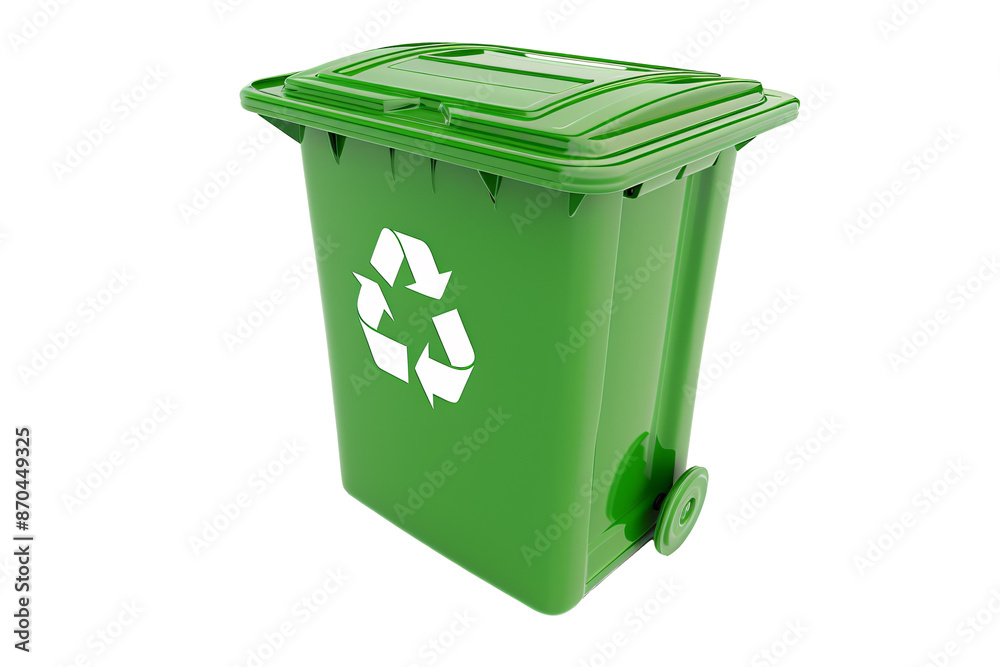 a green recycle bin with a white recycle symbol on it a green recycle bin with a white recycle symbol on it