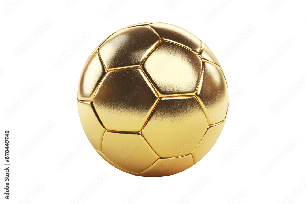 a gold football ball on a white background