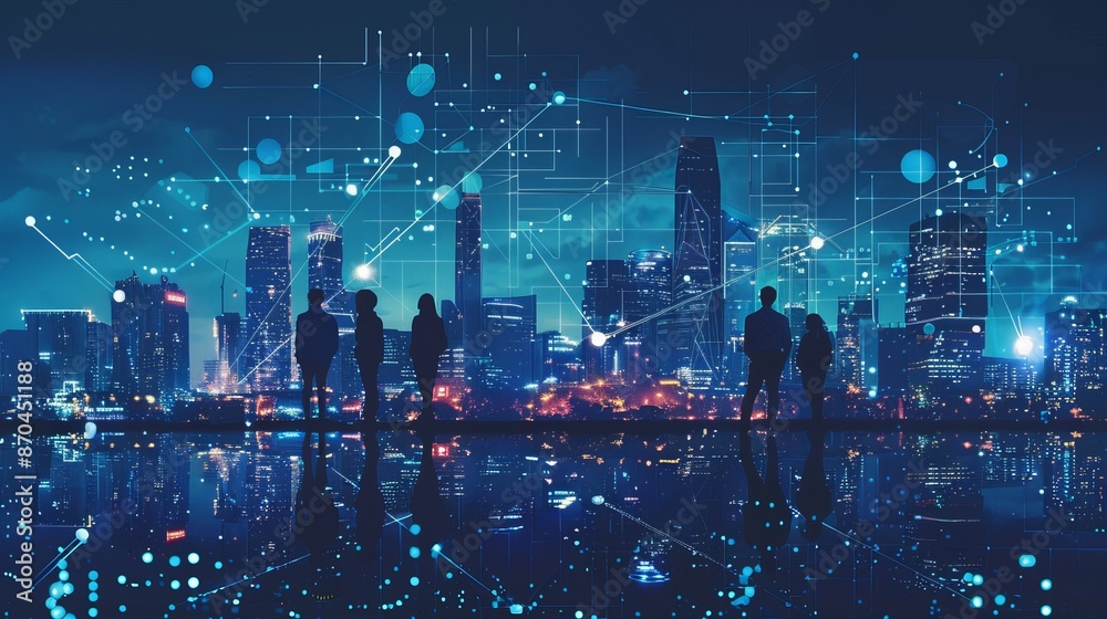 Fototapeta premium 5G Wireless Network: Enhancing Cloud Computing and Global Connectivity