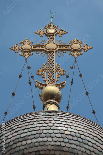 The Russian Orthodox Cathedral is also called the Eglise Russe or Catedrale Saint Nicolas. it is the largest Russian Orthodox cathedral outside Russia. photo