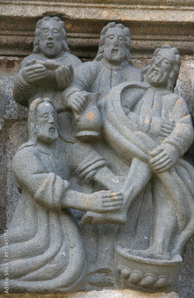 custom made wallpaper toronto digitalCalvary of Guimiliau. Jesus washes the feet of Saint Peter. France.