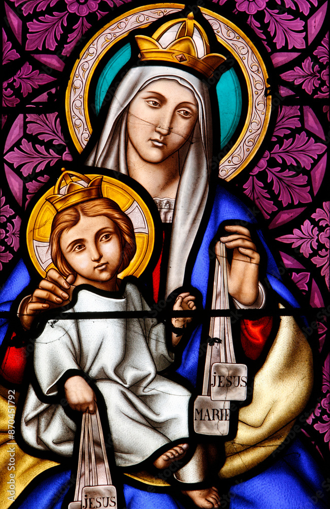 Holy Virgin and Child of Mount Carmel. Church of Pont L'Abbe. . France. Holy Virgin and Child of Mount Carmel. Church of Pont L'Abbe. . France.