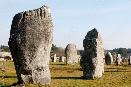 Alignment of MŽnec in Carnac. Gallic menhirs. France. photo