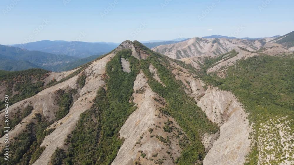 Aerial view of Rhodope Mountains near Kazanla (Radimar) peak, Kardzhali region, Bulgaria Aerial view of Rhodope Mountains near Kazanla (Radimar) peak, Kardzhali region, Bulgaria