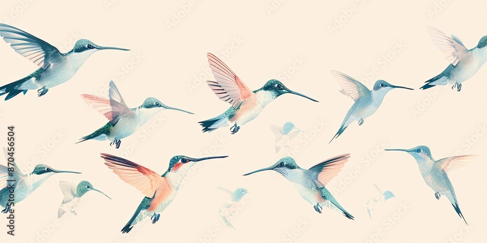 Sketch of Hummingbirds in Flight Sketch of Hummingbirds in Flight