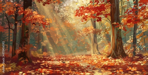 Morning Landscape Scene with Gentle Sunlight and Natural Beauty