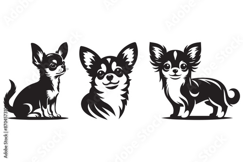 A cute Chihuahua, silhouette vector design