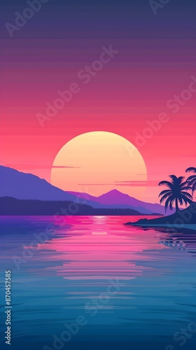 Mesmerizing 8-Bit Tropical Beach Sunset in Pixel Art Paradise