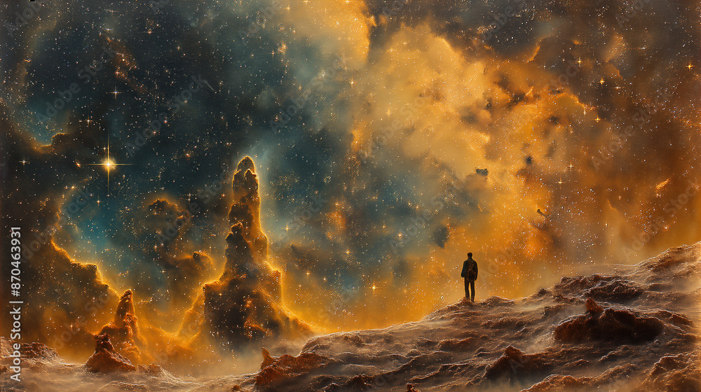 Fototapeta premium The Eagle Nebula, Goa, Mystic Arts, Laguna Beach,