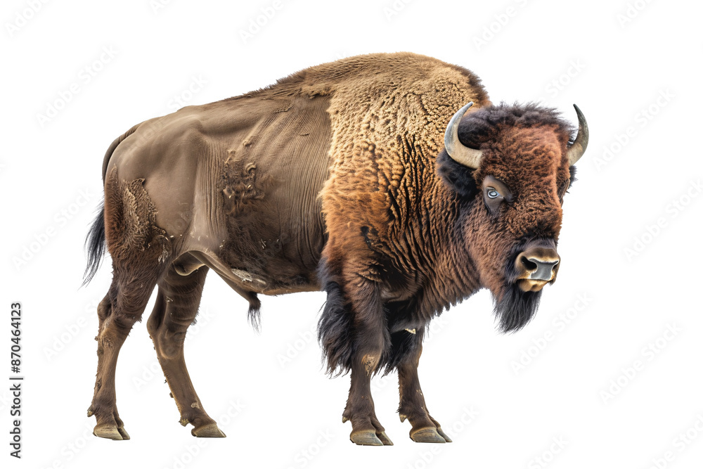 a bison with horns standing a bison with horns standing