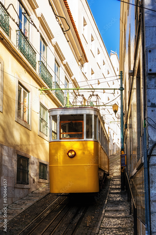 Fototapeta premium Lisbon’s Bica funicular in the city centre.