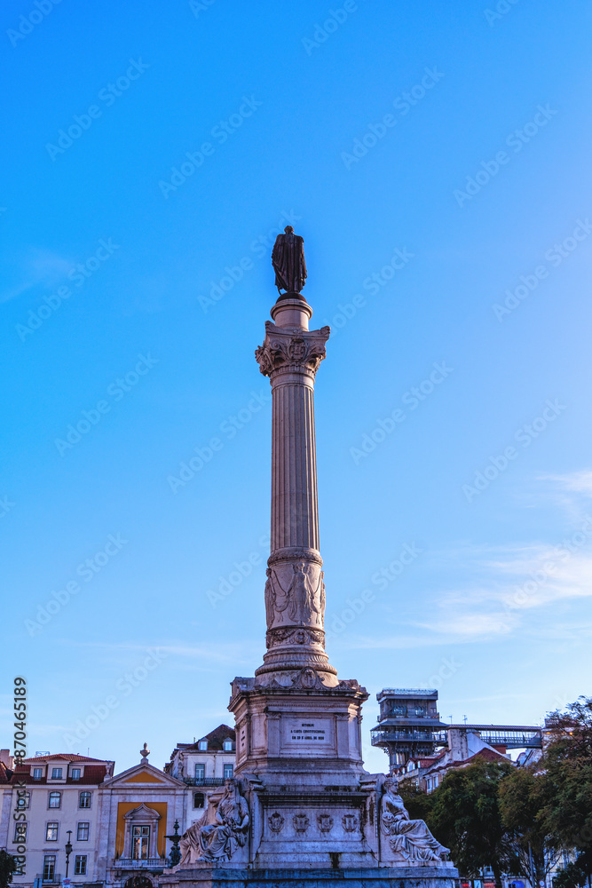 Fototapeta premium Statue of Dom Pedro IV at Rossio Square