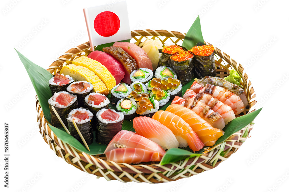 a traditional food with little japan flag, PNG image a traditional food with little japan flag, PNG image