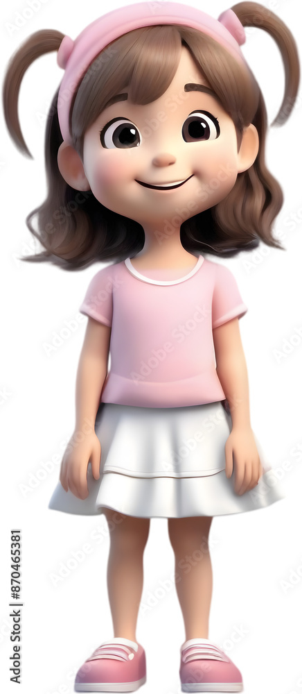 Adorable cartoon girl with bright smile. Adorable cartoon girl with bright smile.