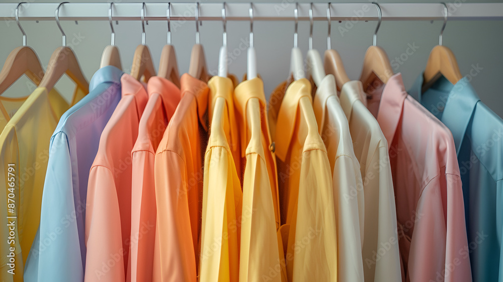 Rack with hanging clothes on white background, closeup,Mens plain cotton T-shirts of different sizes for sports and summer hang on hangers in clothing store,Row of men's polo shirts in wardrobe
Rack with hanging clothes on white background, closeup,Mens plain cotton T-shirts of different sizes for sports and summer hang on hangers in clothing store,Row of men's polo shirts in wardrobe