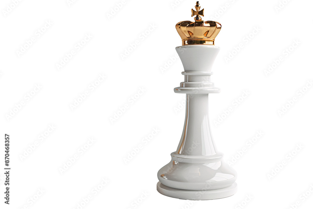 a white chess piece with a gold crown a white chess piece with a gold crown
