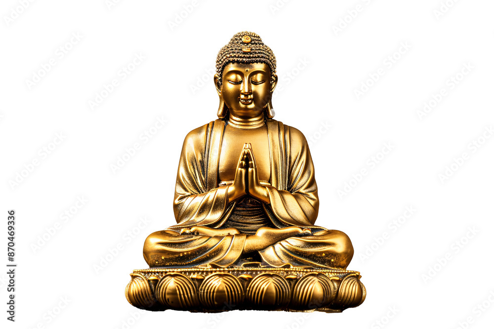 a gold statue of a buddha with Jokhang in the background a gold statue of a buddha with Jokhang in the background