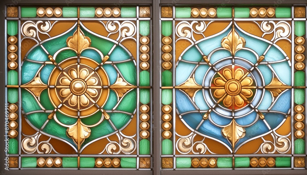 Ornate stained glass window Ornate stained glass window