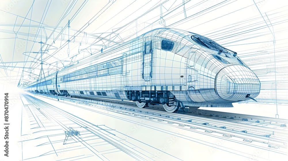 Minimalist Blueprint of High Speed Train Manufacturing Components Minimalist Blueprint of High Speed Train Manufacturing Components
