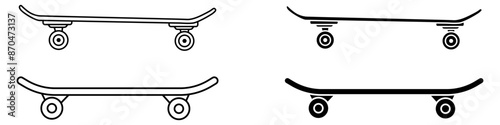 Skateboard icon vector set. Sport illustration sign collection. Board symbol or logo.