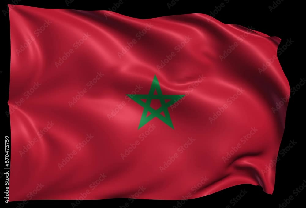 waving flag of Morocco Loop